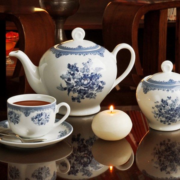سرویس چینی 17 پارچه چای خوری چینی زرین ایران سری ایتالیا اف مدل فلورانس درجه یک