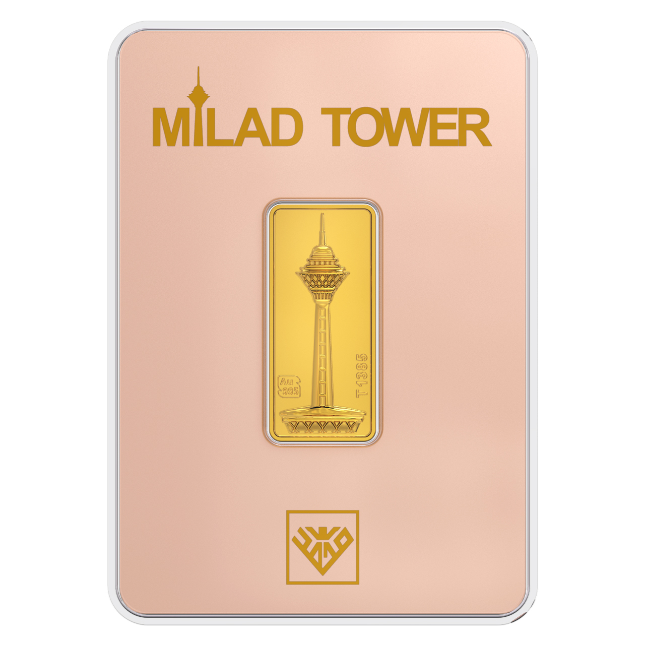 پلاک طلای 24 عیار طلای محمد مدل برج میلاد RG