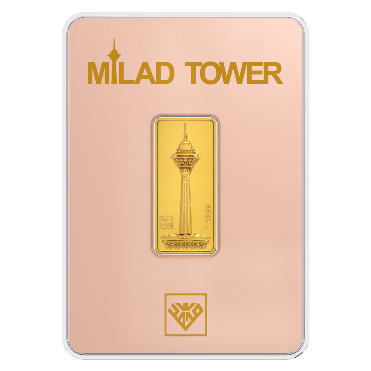 شمش طلا 24 عیار طلای محمد مدل برج میلاد کد RG -  - 1