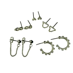 گوشواره زنانه مدل میخی E2188 بسته پنج عددی