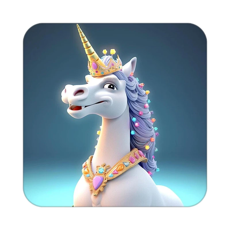 زیر لیوانی کاکتی طرح اسب تک شاخ و یونیکورن مدل mp29109