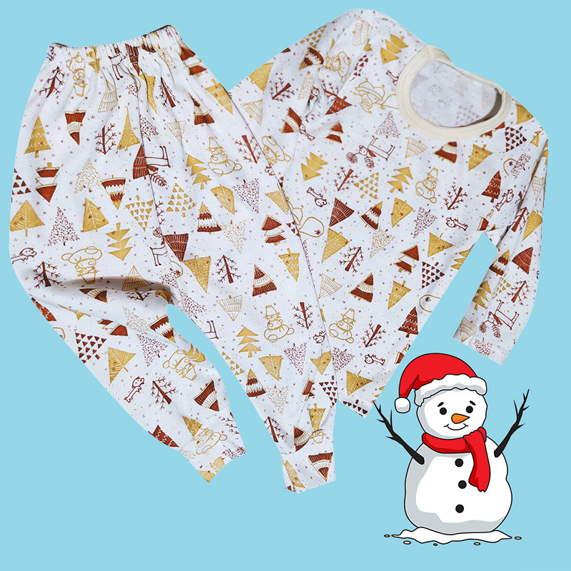 ست تی شرت و شلوار نوزادی مدل آدم برفی