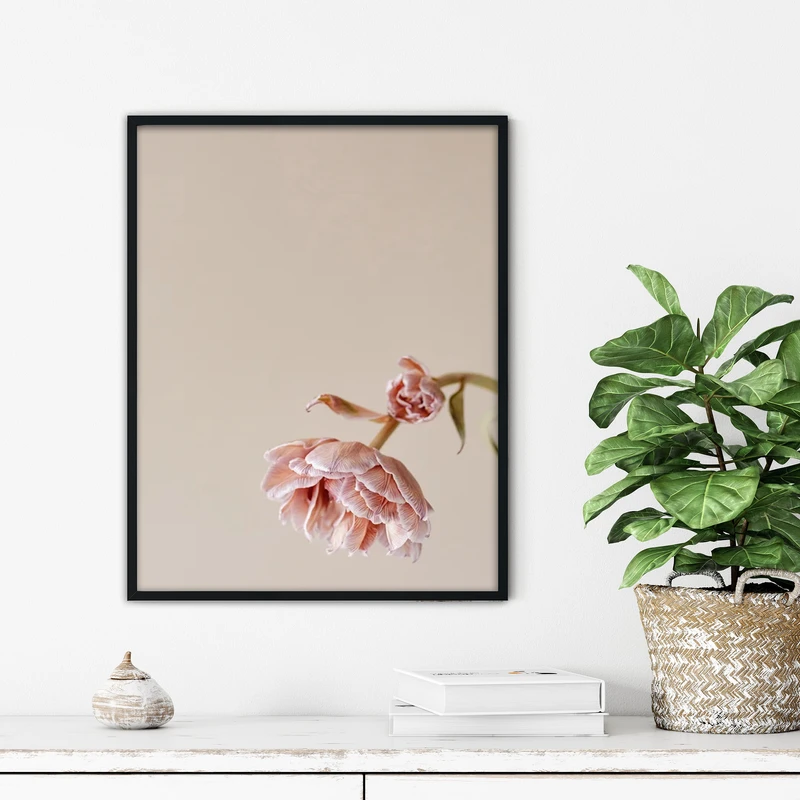 تابلو آتریسا طرح گل مدرن مدل ATFF209 فریم مشکی