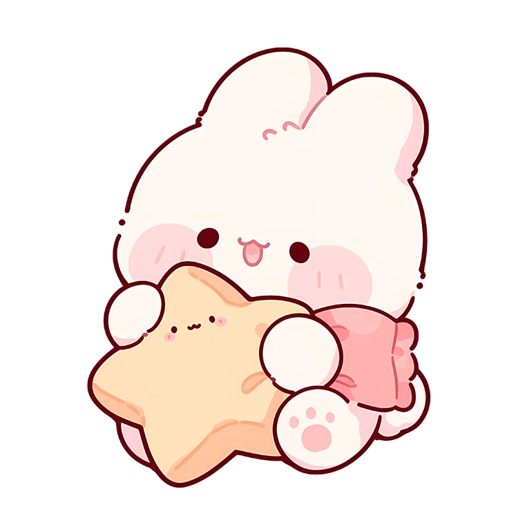 استیکر پارچه و لباس پاد آفرین مدل کارتونی طرح خرگوش کیوت بامزه کد S5666