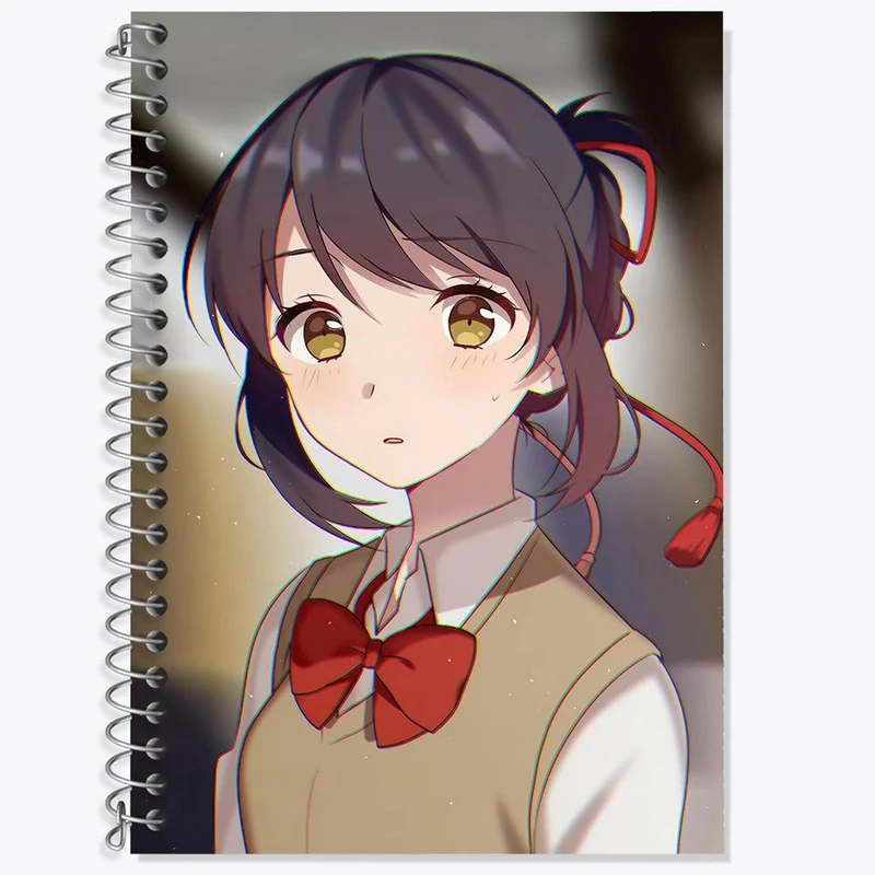 دفتر زبان 50 برگ خندالو مدل دو خط طرح میتسویا میامیزو انیمه یورنیم Your Name کد 16296