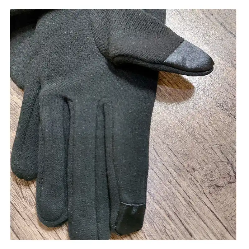 دستکش زنانه مدل لبه دار کد AS1437 رنگ مشکی