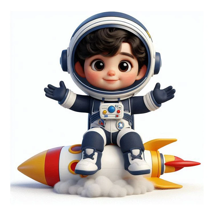 استیکر پارچه و لباس پاد آفرین مدل کارتونی ادم فضایی کد 247