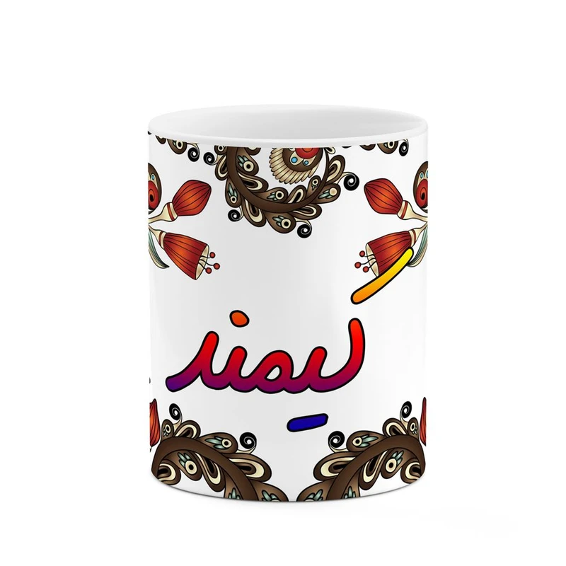 ماگ کاکتی مدل اسم کیمند طرح سنتی گل و بته کد mgh46654