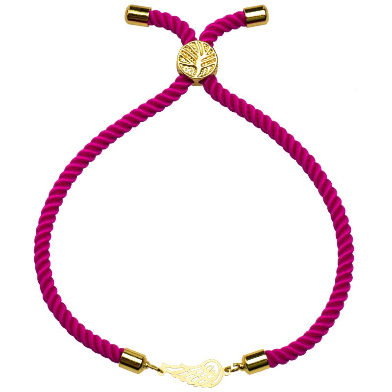 دستبند طلا 18 عیار زنانه کرابو طرح پر مدل Kr1781 -  - 1