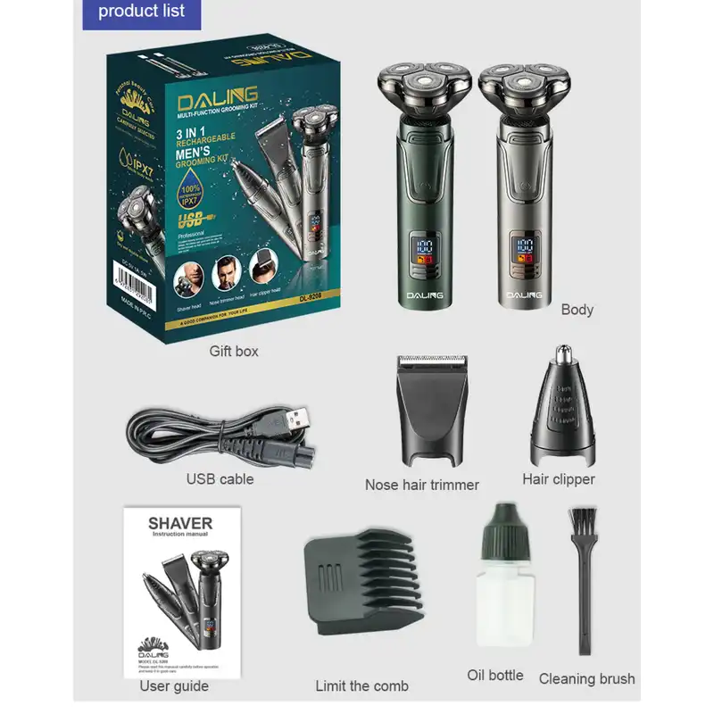 ست ماشین اصلاح موی صورت و بدن شارژی دالینگ مدل dl-9208