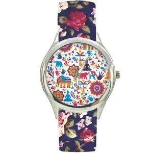 ساعت مچی عقربه ای زنانه مدل بند پارچه ای کد 4101