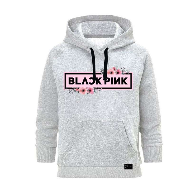 هودی زنانه مدل BLACKPINK کد B16 رنگ طوسی