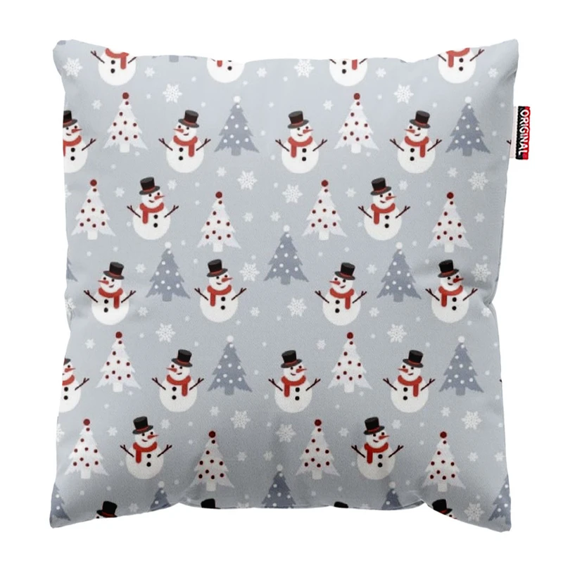 کوسن پاد آفرین طرح زمستون و آدم برفی کد 2600 سایز 30*30 سانتی متر