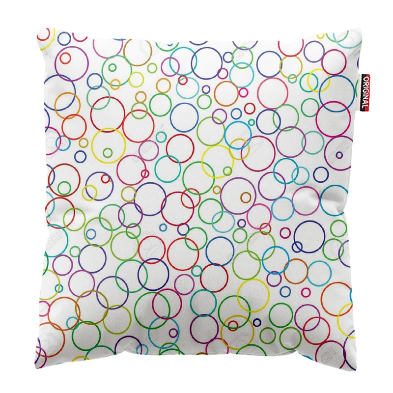 کوسن پاد آفرین طرح دایره رنگی کد 582 سایز 30*30 سانتی متر