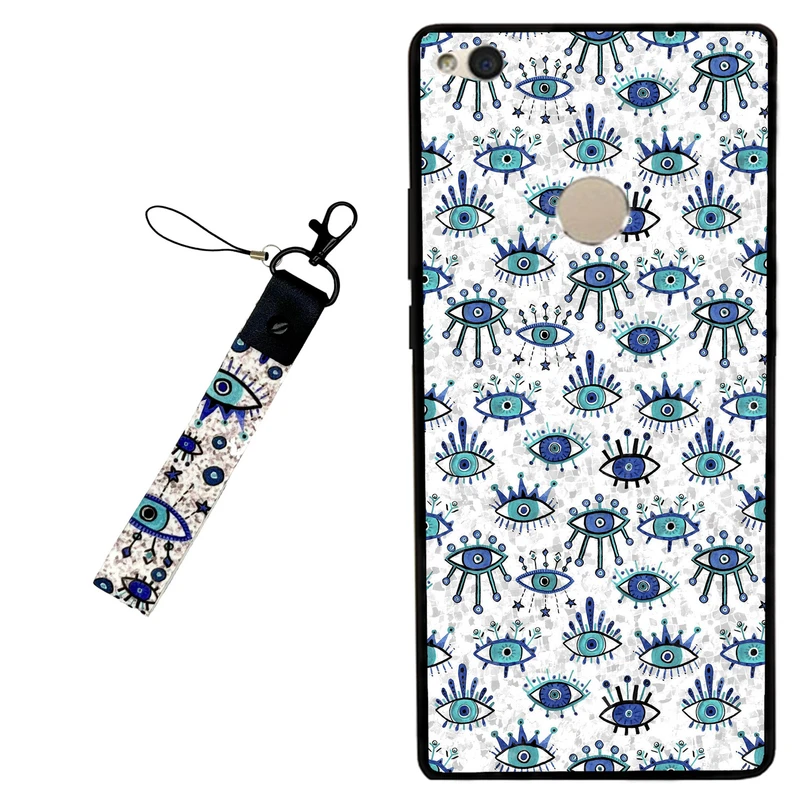 کاور مگافون طرح چشم نظر مدل 6464 مناسب برای گوشی موبایل آنر 8 Lite به همراه بند آویز