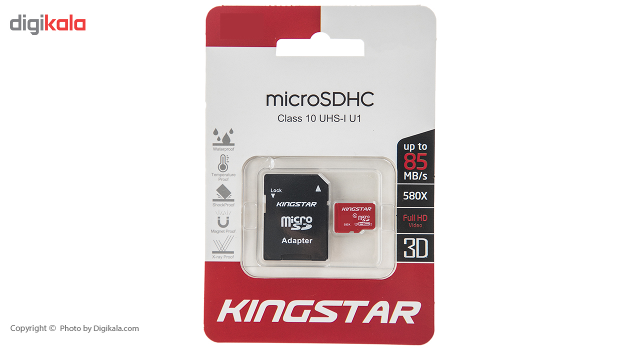 کارت حافظه microSDHC کینگ استار کلاس 10 استاندارد UHS-I U1 سرعت 85MBps همراه با آداپتور SD ظرفیت 32 گیگابایت