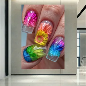 تابلو بوم طرح مخمل کاشت ناخن مدل دیزاین گل کد PD20485