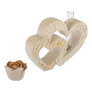 گلدان بتنی مدل قلب دوقلو به همراه  جاعودی