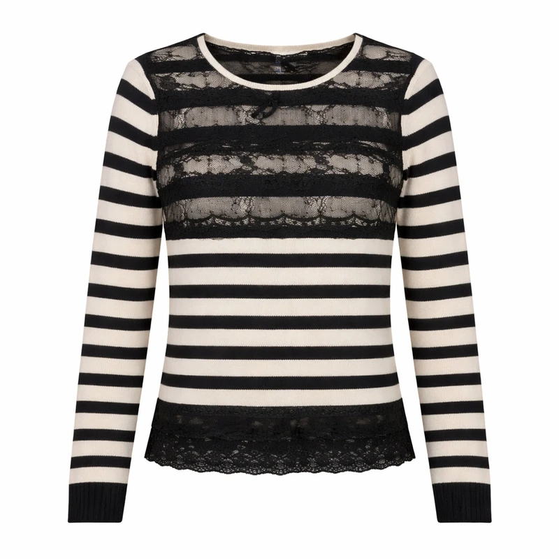 پلیور یقه گرد زنانه مدل دانتل دوزی۴۵۴۶۶