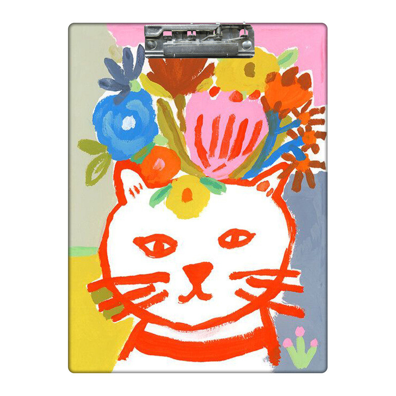 تخته شاسی طرح نقاشی گربه بچه گونه کد 9963849 سایز A4