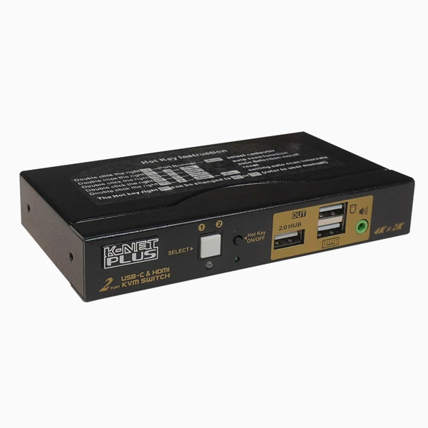 مانیتور سوییچ 2 پورت usb-C و HDMI  کی نت پلاس مدل KP-SWKCHD02