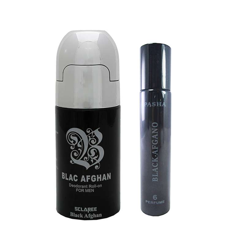 پک رول ضد تعریق اسکلاره مدل Black Afghan به همراه عطر قلمی مردانه پاشا مدل Blackafgano حجم 20 میلی لیتر پک رول ضد تعریق اسکلاره مدل Black Afghan به همراه عطر قلمی مردانه پاشا مدل Blackafgano حجم 20 میلی لیتر