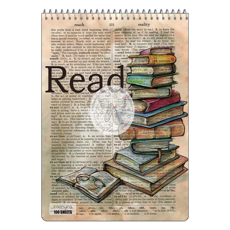 دفتر شطرنجی 100 برگ کارنیکا طرح روزنامه وینتج Vintage Newspaper کد 98055