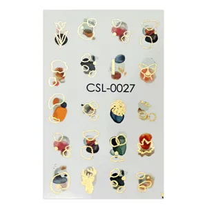 برچسب لنز ناخن مدل لکه رنگ مینیمال کد27