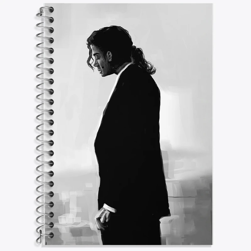 دفتر زبان 50 برگ خندالو مدل دو خط طرح مایکل جکسون (Michael Jackson) کد F760
