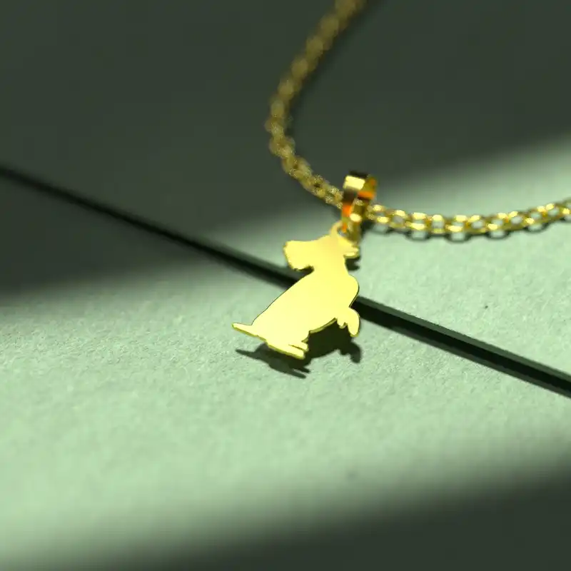 گردنبند طلا 18 عیار زنانه مدوپد مدل سگ کد J3-1-1075