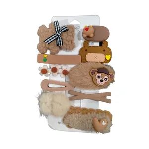 گیره مو دخترانه مدل خرسی مجموعه 10 عددی