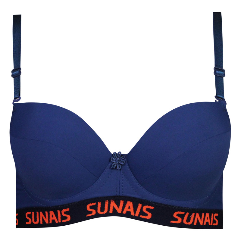 ست شورت و سوتین زنانه مدل دکلته فنردار پوش آپ کد 4626-4 رنگ سرمه ای