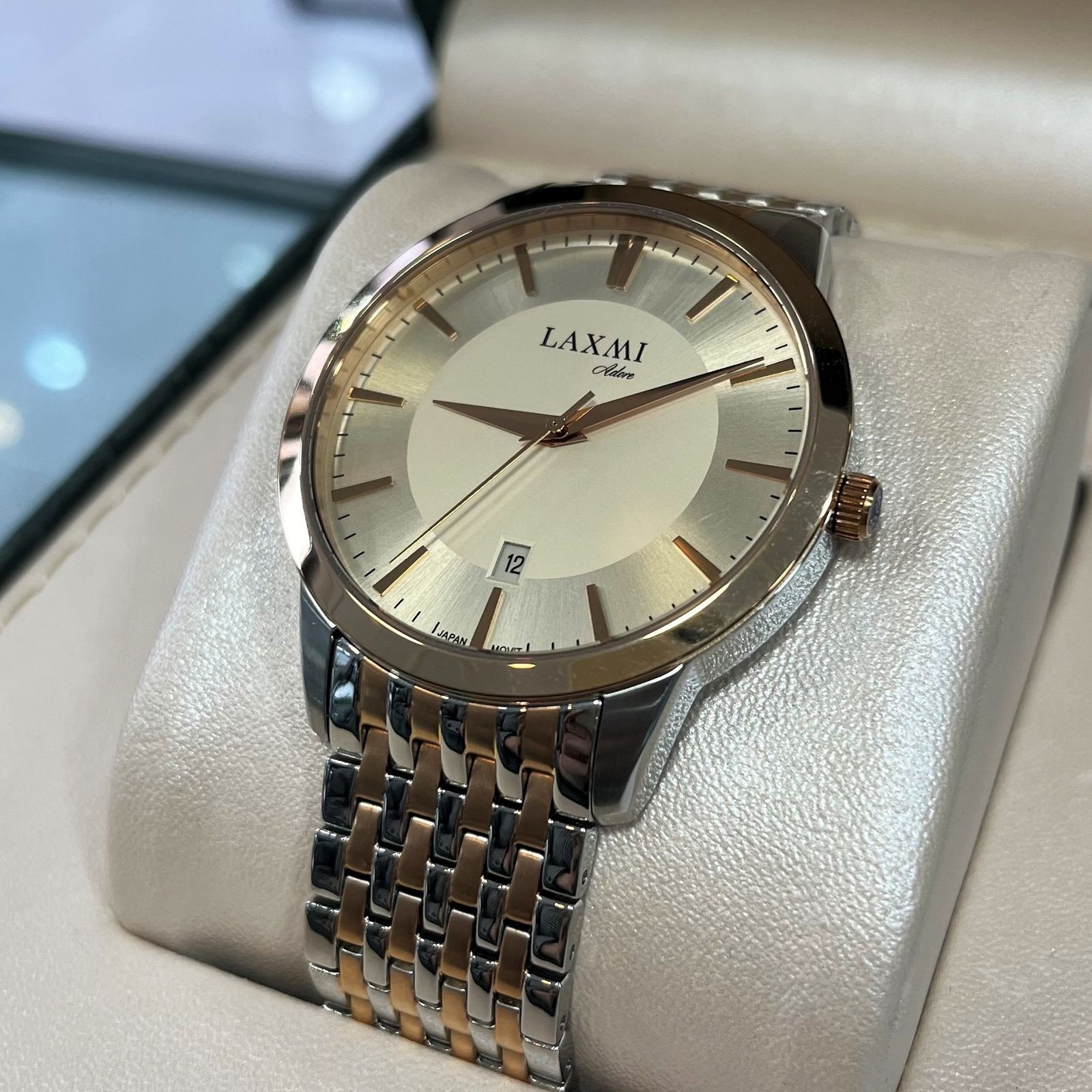ست ساعت مچی عقربه ای زنانه و مردانه لاکسمی مدل 8525G-2 - 8525L-2 -  - 3