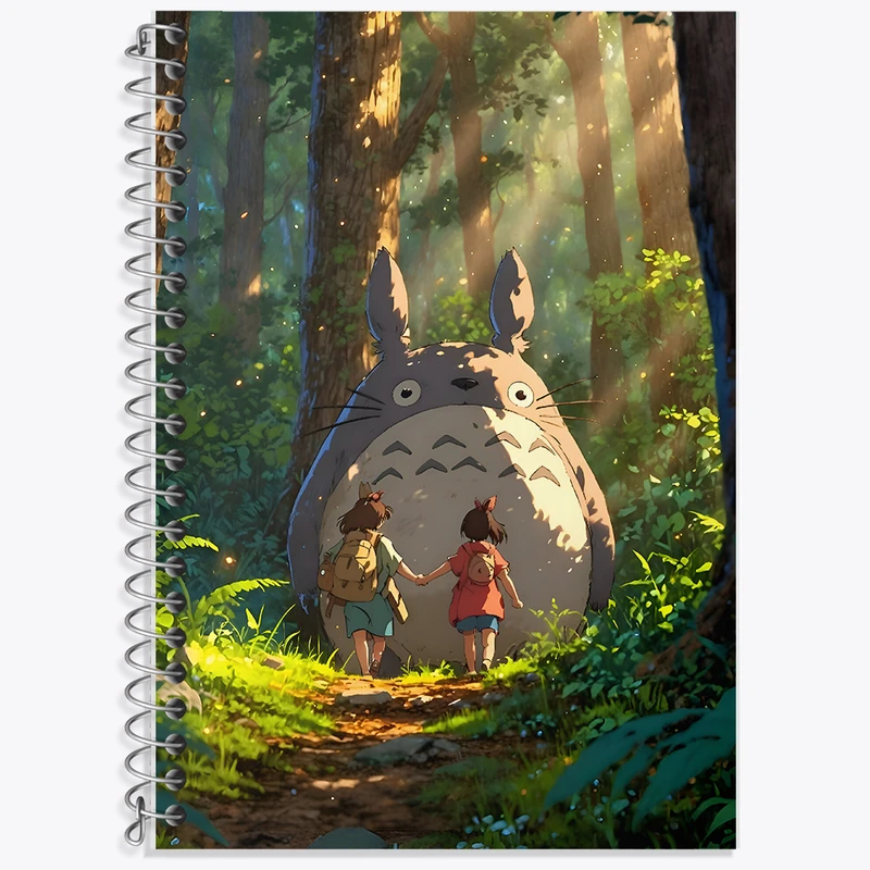 دفتر زبان 50 برگ خندالو مدل دو خط طرح انیمه توتورو (Totoro)  کد N3437