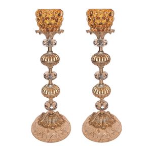 شمعدان برنجی کد H-1326 بسته دو عددی