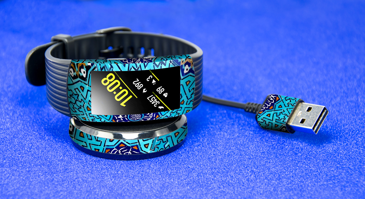 بسته 2 عددی برچسب ماهوت مدل Slimi design-tile Design مناسب برای ساعت هوشمند Samsung Gear Fit 2 Pro
