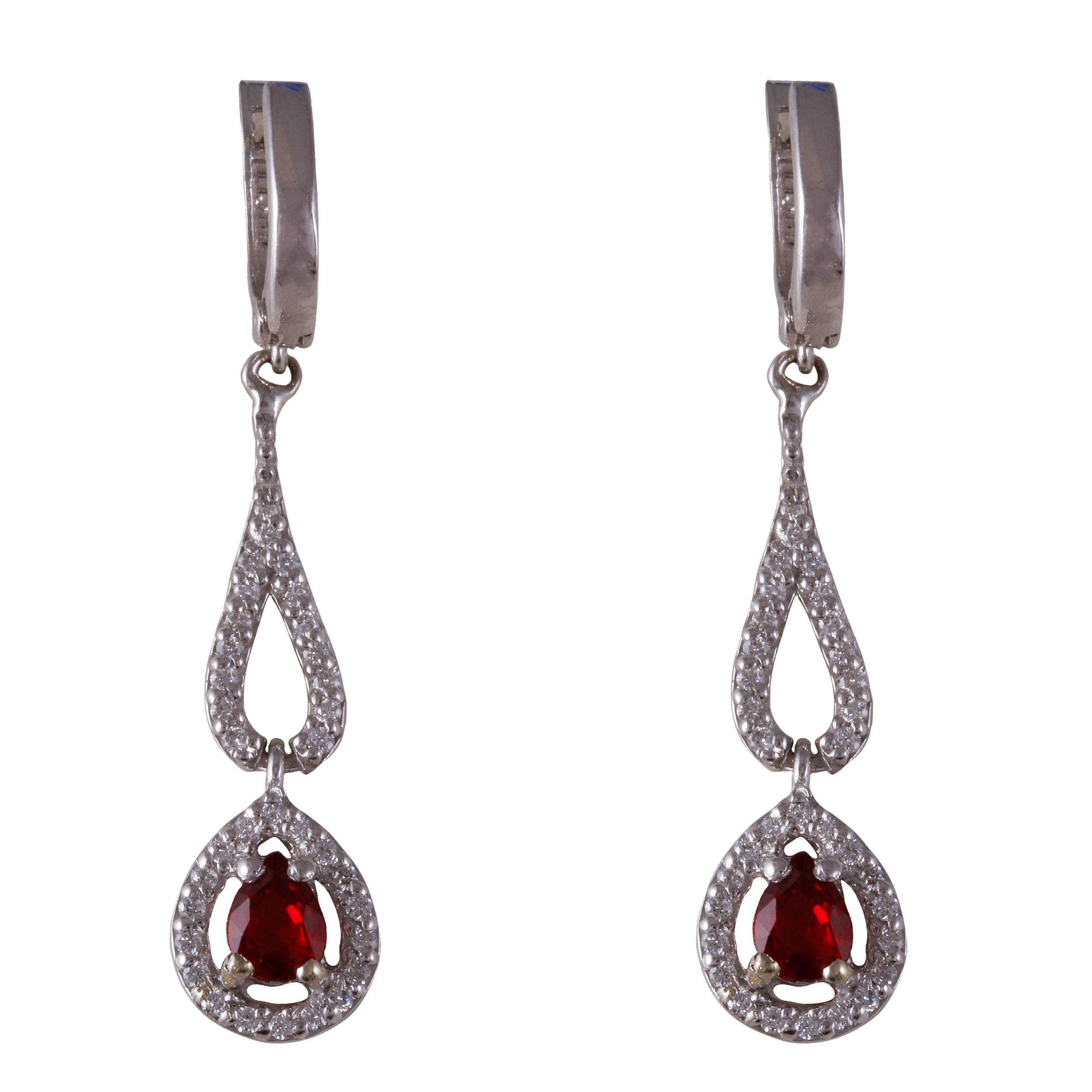 گوشواره طلا 18 عیار زنانه جواهری گاندی مدل 25767