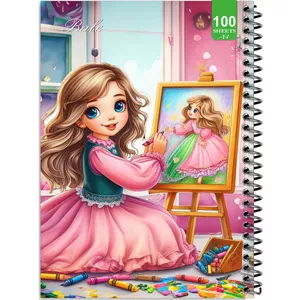 دفتر نقاشی 100 برگ بله مدل رحلی طرح فانتزی دختر طراح کد A4-N105