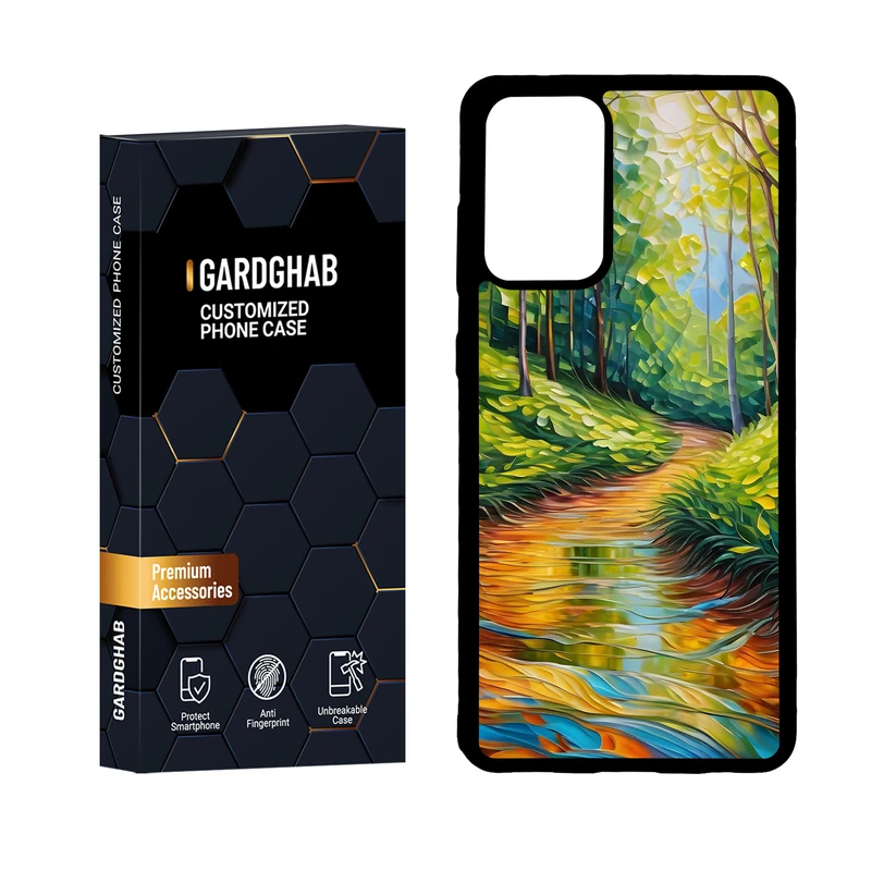 کاور گارد قاب مدل پشت گلس هنری مناسب برای گوشی موبایل سامسونگ Galaxy A72