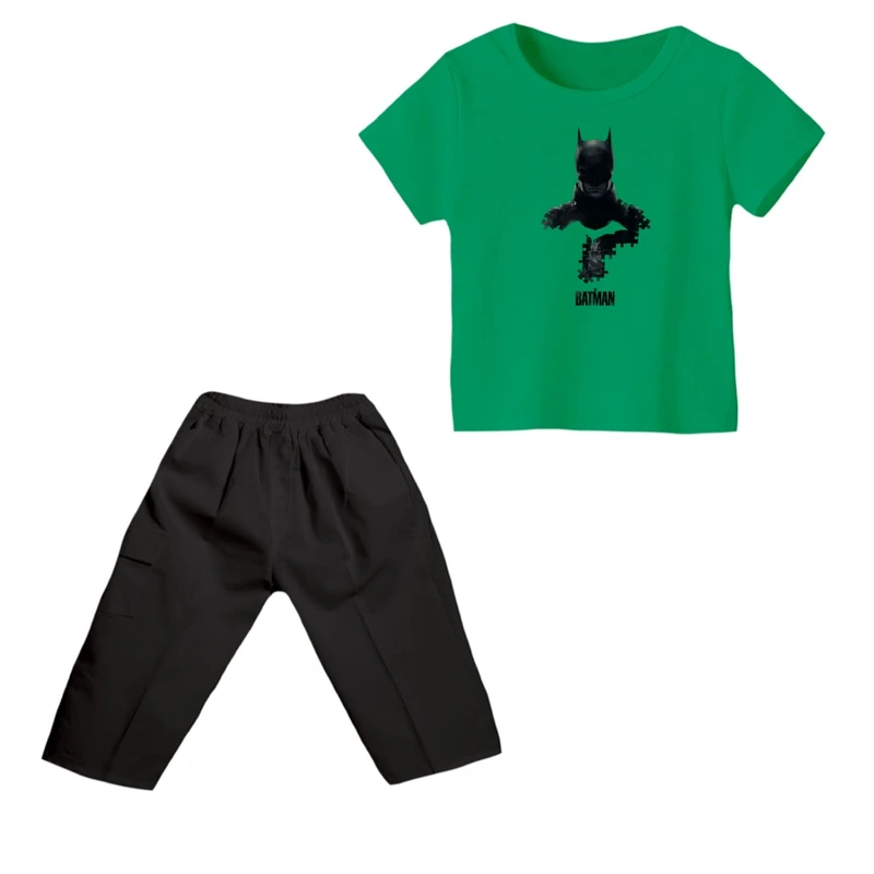 ست تی شرت و شلوارک پسرانه مدل بتمن کد ۱۷