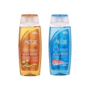 شامپو بدن اکتیو مدل A2B با رایحه جلبک دریایی مناسب برای انواع پوست حجم 400 میلی لیتر به همراه شامپو بدن اکتیو مدل A2B با رایحه عصاره جوجوبا مناسب برای انواع پوست حجم 400 میلی لیتر