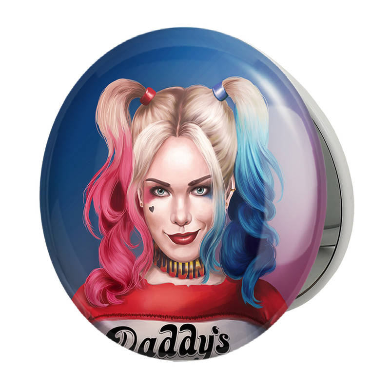 آینه جیبی خندالو طرح هارلی کویین Harley Quinn مدل تاشو کد 3870 