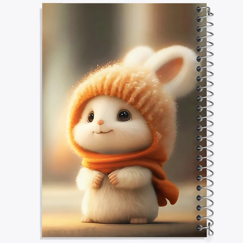 دفتر ژورنال نویسی 50 برگ خندالو مدل نقطه ای طرح خرگوش بامزه کد F5731