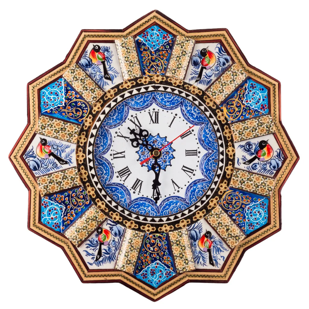 ساعت دیواری خاتم کاری طهران گوهر مدل TG7500