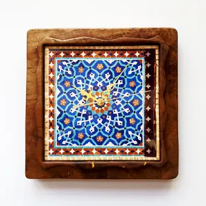 ساعت دیواری مدل کاشی نقوش هندسی ایرانی