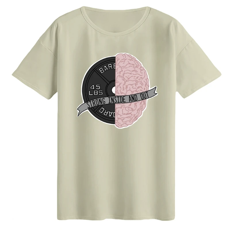 تی‌شرت لانگ آستین کوتاه زنانه مدل مغز قوی