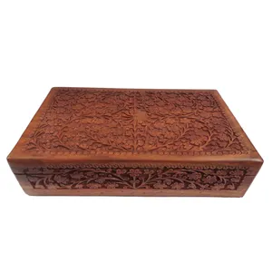 جعبه چوبی منبت کاری هندی مدل 1013-K