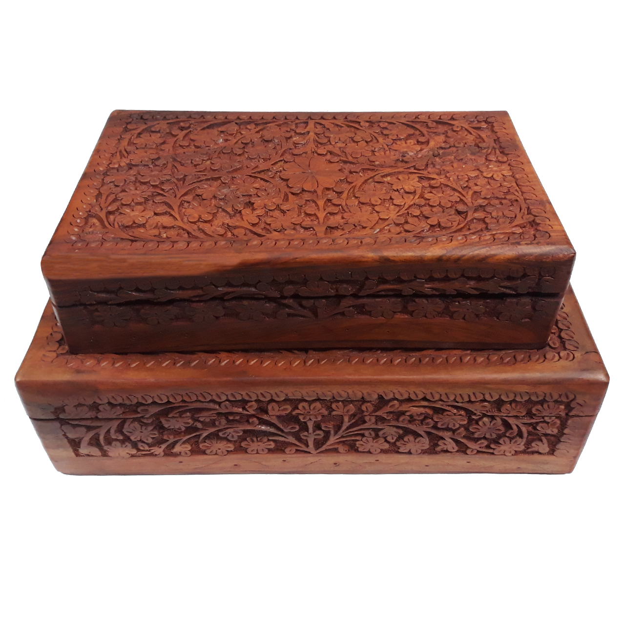 جعبه چوبی منبت کاری هندی مدل 1015-K مجموعه 2 عددی