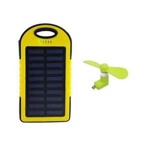 شارژر همراه خورشیدی اس اچ مدل ES-500 ظرفیت 5000 میلی آمپر ساعت همراه با پنکه Mini USB OTG