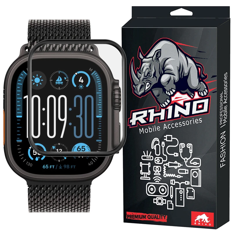 محافظ صفحه نمایش راینو مدل R-Glass مناسب برای اپل واچ سری Ultra 2 49 میلی متر